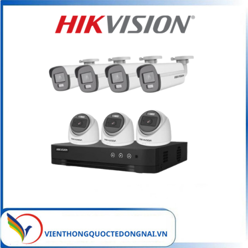 ComBo 7 Mắt Camera HIKVISION 2.0mp Có Màu - Loa Chính Hãng