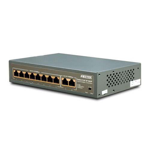 Switch 8 port PoE APTEK SF1082P - 2 Uplink Gigabit