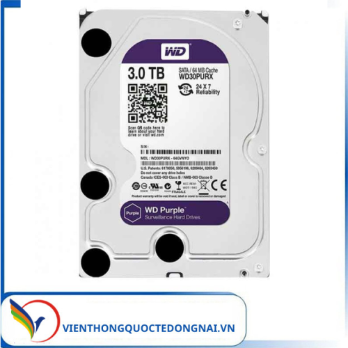 Ổ cứng Western Digital Purple 3TB 64MB Cache 5400RPM WD30PURZ