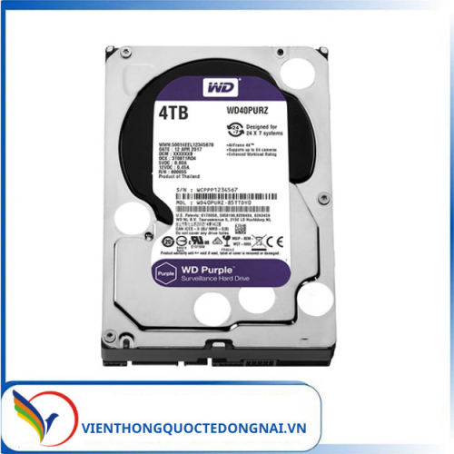 Ổ cứng Western Digital Purple 4TB WD42PURZ (3.5Inch/ 5400rpm/ 256MB/ SATA3/ Ổ Camera)